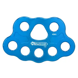 NEWDOAR 40KN Rigging Plate Professional Descender & Belay Device with 8 Holes for Rock Climbing Rescue & Arborist Work Heavy-Duty Aluminum Alloy Paw Plate for Rope Management CE/UIAA Certified