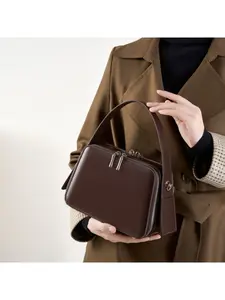 New leather niche design ear-hanging commuter versatile bag portable eaves bag women's bag commuter oblique span small square bagPerf Power SHOP