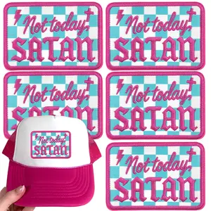 CY 5PCS Iron on Patches Tucker Hats Funny Phrase Embroidered Appliques DIY Accessories for Clothing Bags Jackets Jeans Backpacks