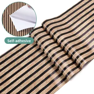 Wood Grain Pattern Wall Sticker, Decorative Wallpaper, 1 Count Self Adhesive Wallpaper, Waterproof & Moisture-proof Wall Decal, Wall Decor for Home Living Room Bedroom Kitchen, Peel And Stick Wallpaper Designs