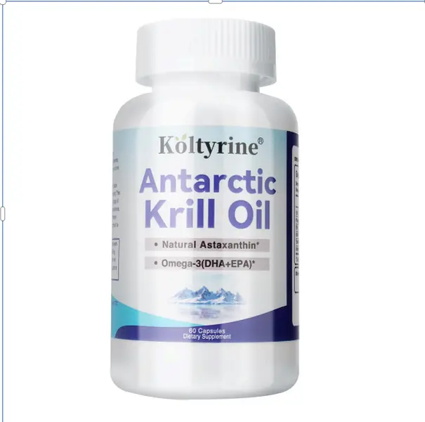 Koltyrine Antarctic Krill Oil 1000mg with Omega-3 EPA & DHA Phospholipids Natural Astaxanthin 120 Capsules Pure Source Enhanced Absorption Edible Supplement