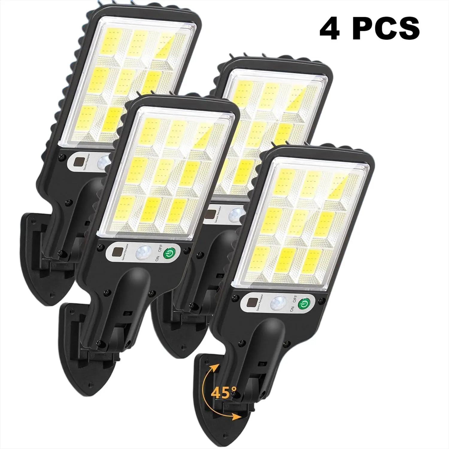 Solar Street Lights Outdoor Equipment, IP65 Waterproof Solar Powerd Street Light with Remote Control, Dusk to Dawn Solar Flood Lights with Motion Sensor, Christmas Lights for Yard, Deck, Garden, Thanksgiving Home Decor Christmas Decorations Halloween Gift