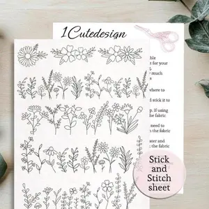 stick and stitch embroidery patterns, flower chains jacket patterns