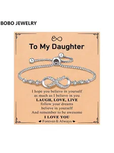 [Mother's Day gift]Infinity Love Heart Bracelets for Women Girls Birthday Christmas Valentine's Day Jewelry Gifts for Mom Daughter with Inspirational Message Card Heart Shaped Bracelet