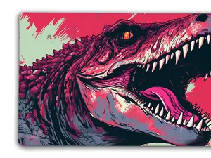 Dino Punk Playmat - Premium TCG Playmat, Stitched, HD Graphics, Smooth Polyester top on a 3 mm rubber backing, Digital & generative ai, MTG, Magic the Gathering, Yugioh, Pokemon, Lorcana, Flesh and Blood