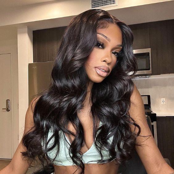 Tuneful 13x6 Body Wave Lace Front Wigs Human Hair Pre Plucked 180% Density HD Transparent Lace Frontal Wig Human Hair For Women Straight Hair Wigs With Baby Hair