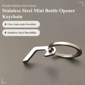 Stainless Steel Mini Bottle Opener Keychain, Portable Emergency Pocket Tool, Durable Quick Open for Camping Outdoor Activities, Men's Gift