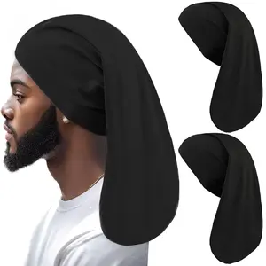 2 Pack Dreadlock Cap Long Hair Sleep Cap Spandex Head Wrap for Braids Locs Dreads Men Women