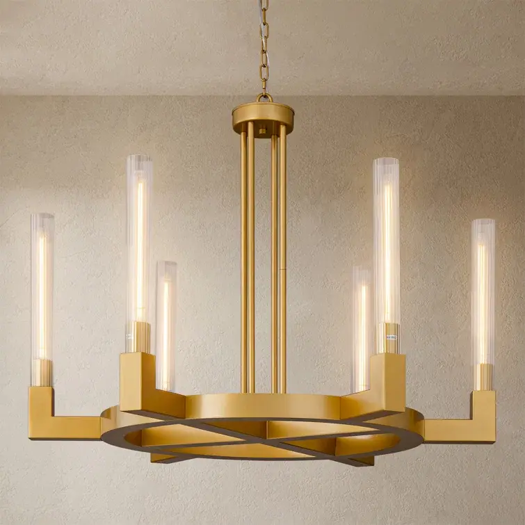 6 - Light Wagon Wheel Chandelier, Kitchen Island Pendant Lights