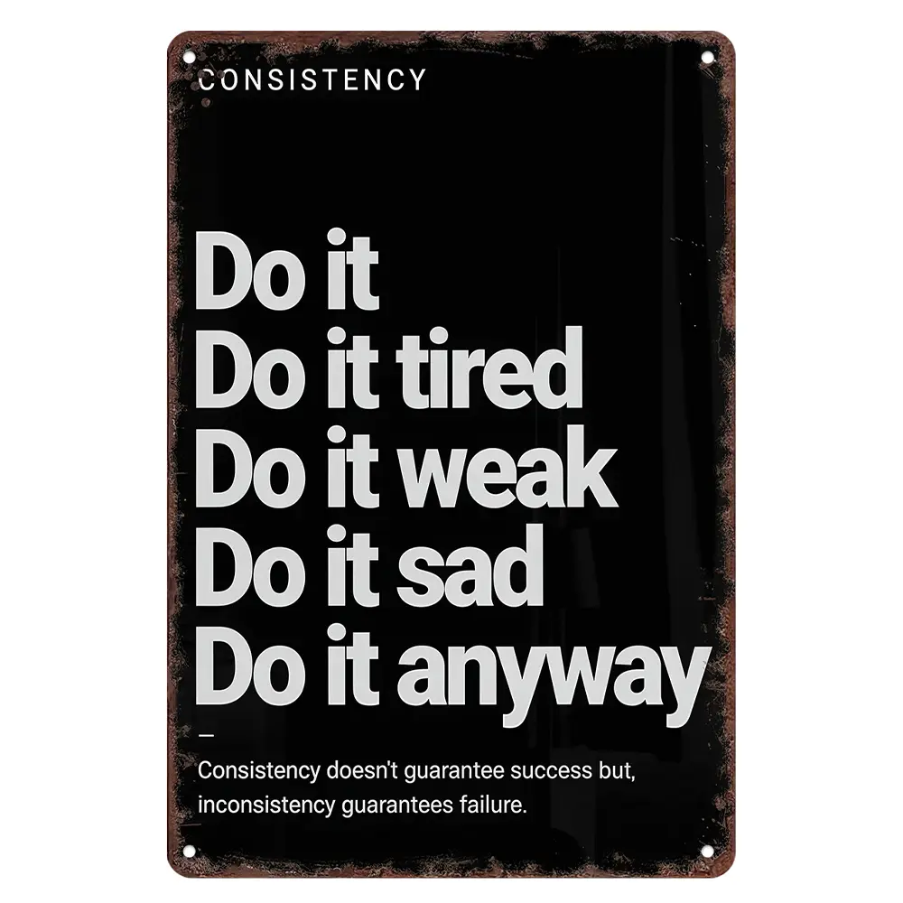 8x12 in Rectangle Aluminum Alloy Metal Home Sign - American Retro Black Rust Finish, Hanging Motivational Engraving Hustle Decor, Inspirational Plaque for Office Startup Areas, Gift for Outdoors Use, Motivational Engraving Home Signs