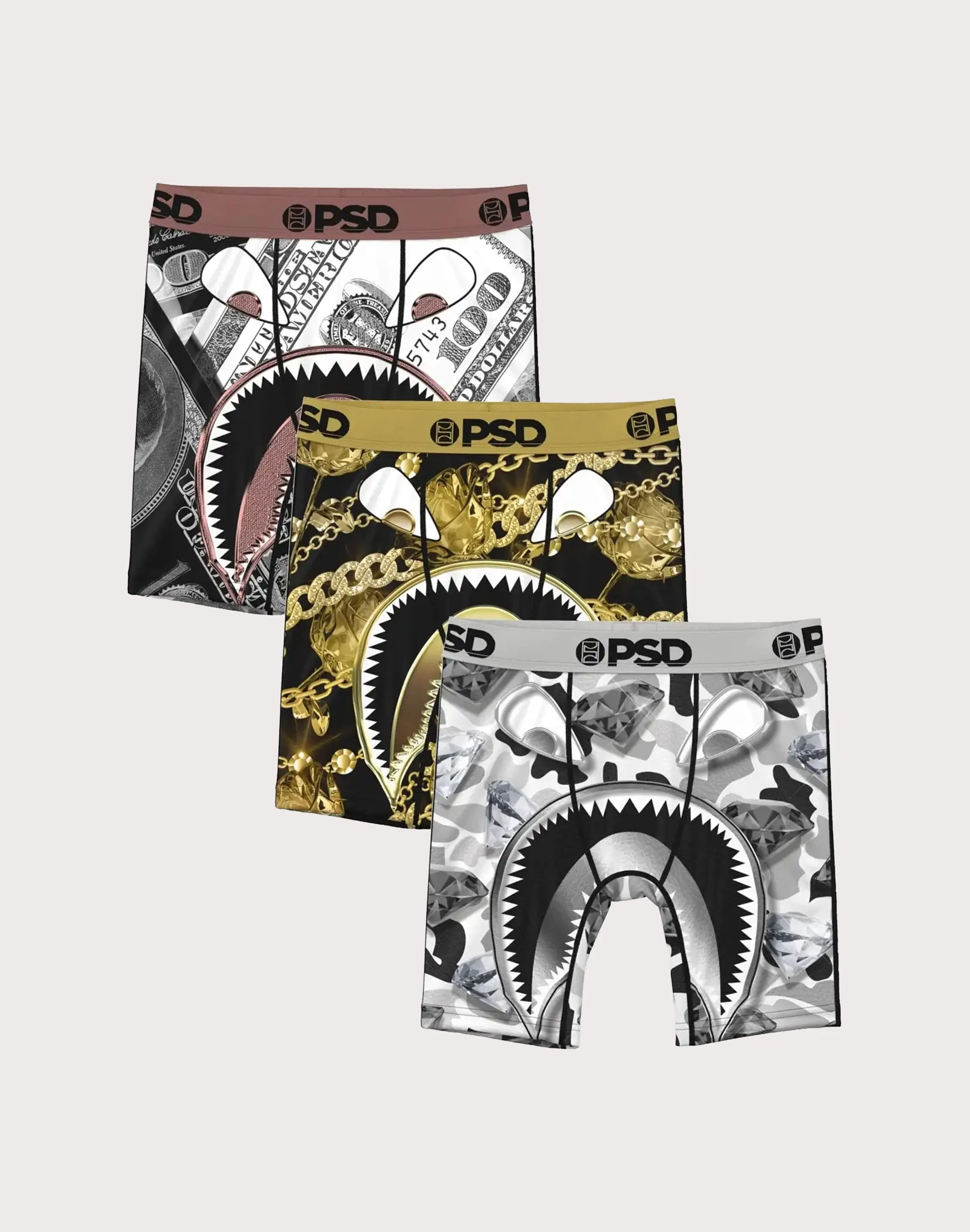Kids Psd Underwear Warface Metal Boxer Briefs 3-Pack Grade-School