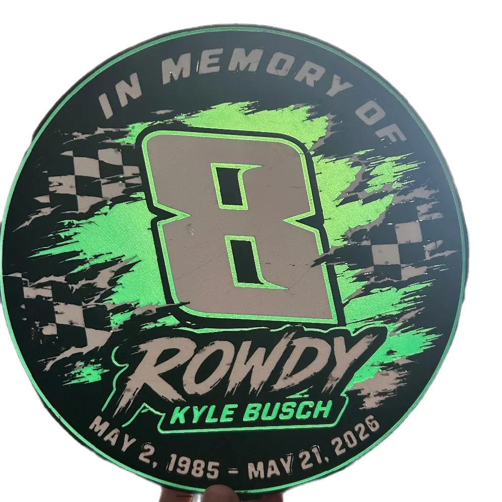 Kyle Busch Themed 3D-Printed Lightbox, Decorative Illuminated Display for NASCAR Fans