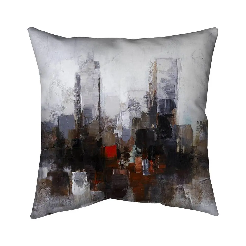 360 Stand 5541-1616-CI134 16x16 in. Obscure City Brown Abstract Square Seat Cushion - Comfy, Durable Living Room Pillow for Home Decor, Comfy Cushions, Durable Cushions