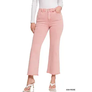 ***DOORBUSTER*** It's About Time 2 Colored Denim Wide Leg Jeans in Ash Rose