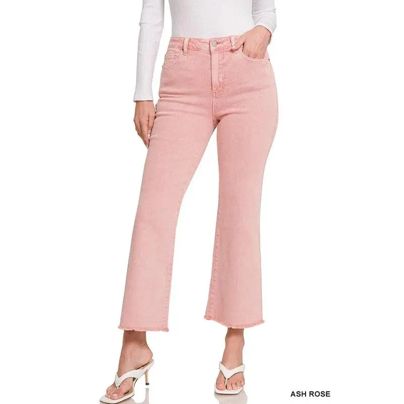 ***DOORBUSTER*** It's About Time 2 Colored Denim Wide Leg Jeans in Ash Rose