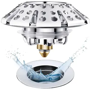 Universal Tub Stopper Bathtub Drain Plug, Pop Up Tub Drain Hair Catcher, Drain Cover with Strainer, for /8 to 2in Bath Drain Hole
