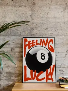 Vintage 8 Pool Ball Print, Retro Hand-Drawn Wall Art, Trendy Bar Cart Poster, Black and White Aesthetic Print for Apartment Poster (UNFRAMED)