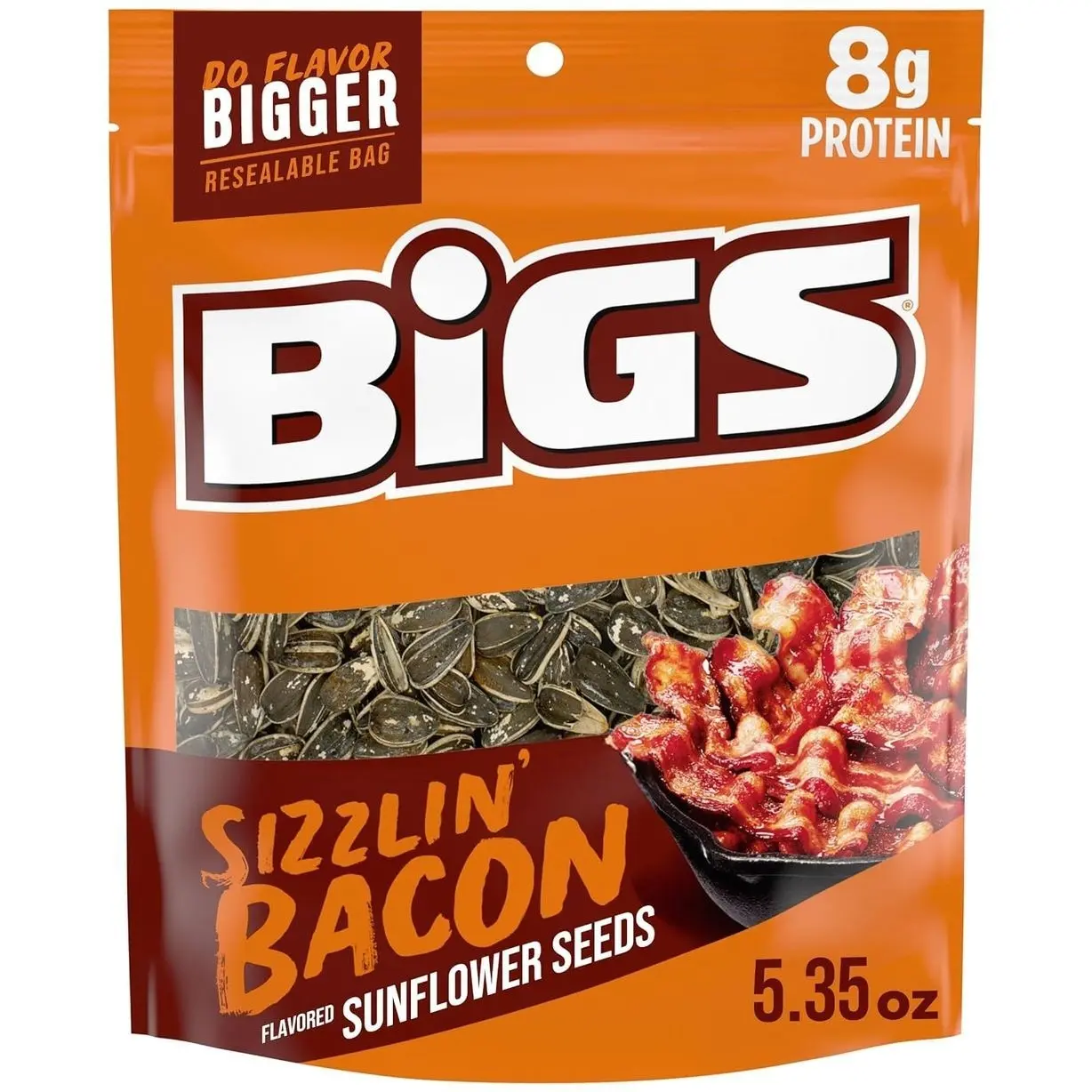 BIGS Sunflower Seeds, Sizzlin' Bacon Flavor, Easter Basket Stuffer for Sports Fans, 5.35 oz.