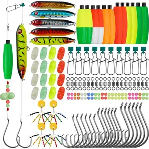 Catfish Rig Tackle Making Kit, Catfishing Tackle Accessories with Catfish Floats Catfish Hooks Swivels Fishing Rattles Bells Beads Bobber Stoppers Catfishing Gear Equipment