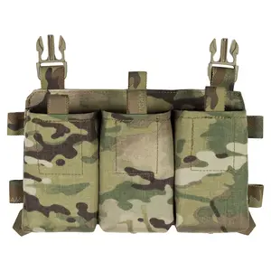 YAKEDA YKD-0200 Tactical Accessories Multifunctional Triple Front Panel Replace For The Tactical Vest Chest Mount Nylon Side Pouch Camouflage Carrying Storage Gear Summer Edition