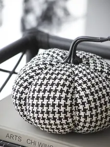 7x7x7.5" Fabric Pumpkin Decor, for Holiday Halloween Decoration