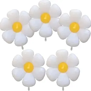 Daisy Flower Balloon, 5 Counts/set Cute Flower Shaped Balloon, Party Decoration Supplies for Birthday Wedding, Balloon Decorations Kit