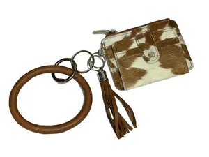 Cowhide Bangle Keychain Wallet | Cowhide Card Holder | Cowhide ID Wallet