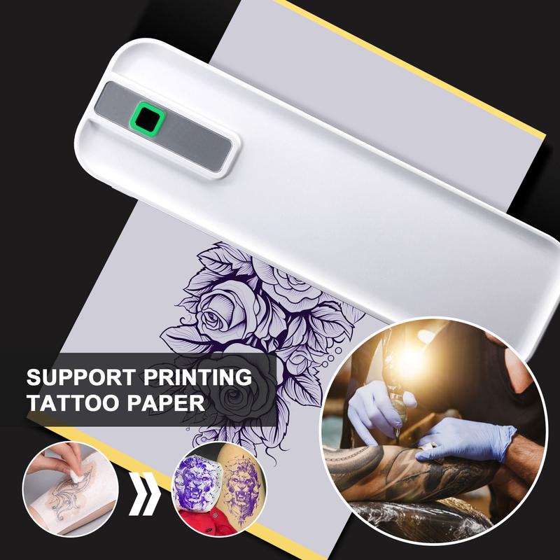 Portable Inkless Thermal Printer, Supports A4 Paper Size, Prints Resumes, Music Sheets, Exam Papers, Compatible with iOS & Laptops