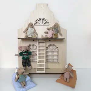 Korean-Style Ins Children's Room Small Castle Wall Decoration Shelves, Creative House-Shaped Wall-Mounted & Tabletop Shelf - Model A, Small Castle Wall Decoration - Model A