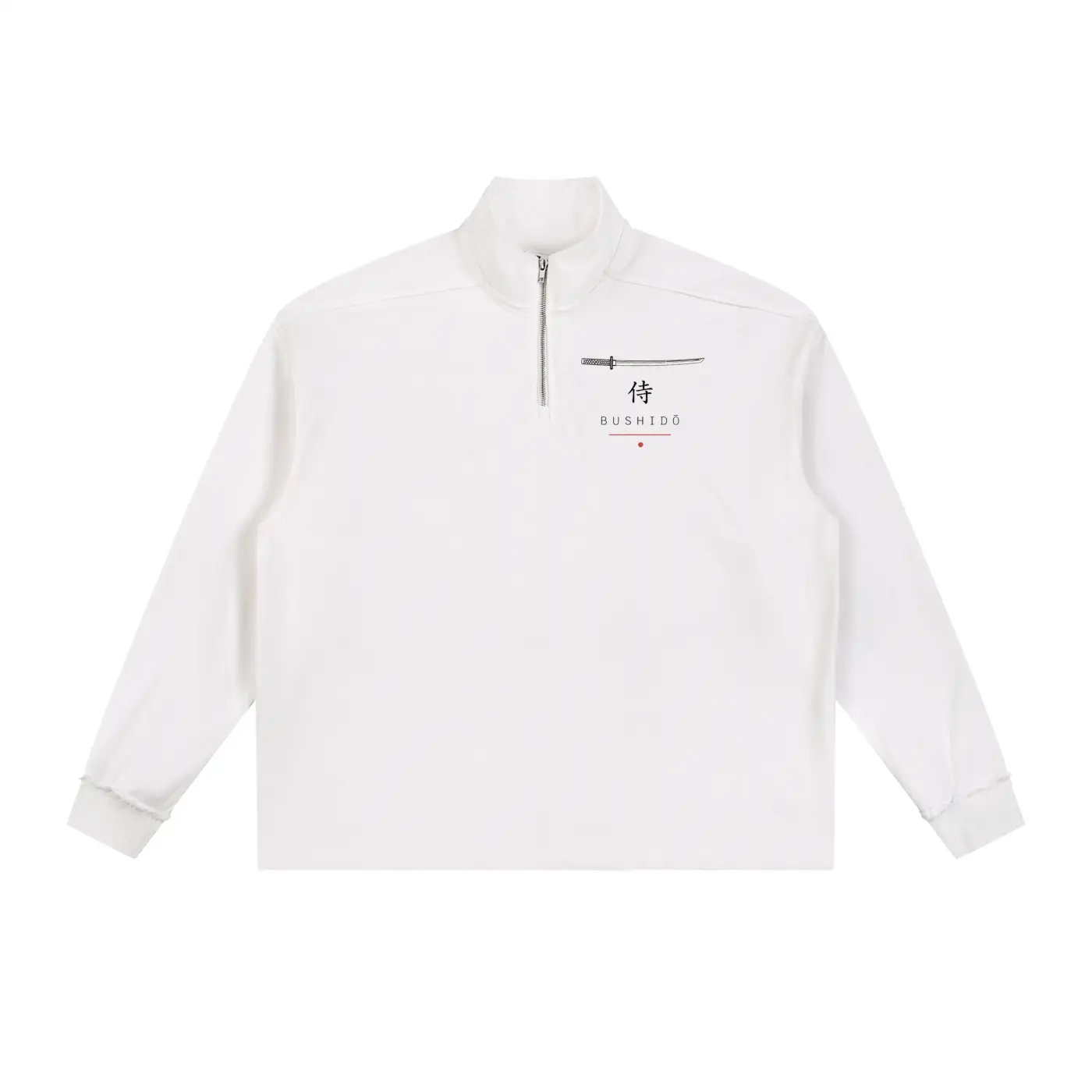 Half-Zip Rolled Edge Fleece Sweatshirt