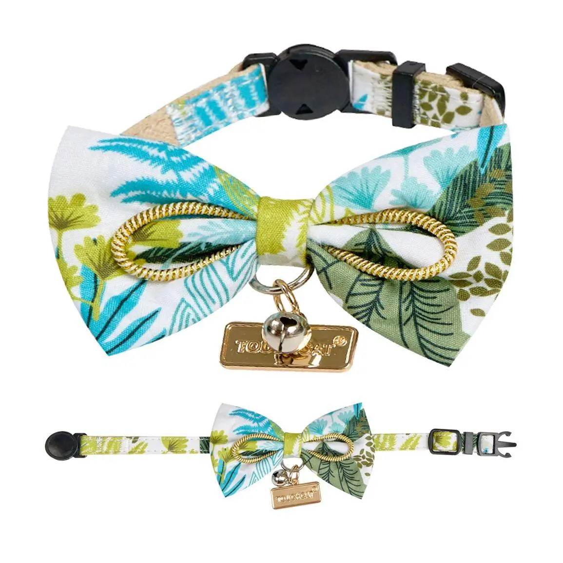 Touchcat Tropical Patterned Cat Collar with Bow Touchcat Tropical Patterned Cat Collar with Bow