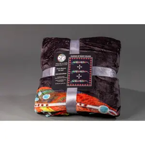 Feather of Many Colors | 60x80 Native American Art Fleece Blanket by Traci Rabbit