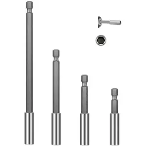 4 count Drill Extension Bit Holder Set,1/4  Hex Shank  Drill Bit Extension Holder 63.5/75/100/150mm for Household Use, DIY, Repair Work, and