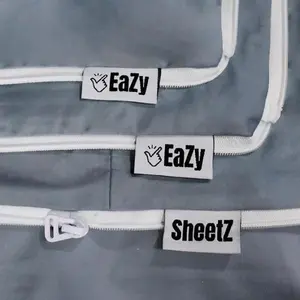 Eazy Sheetz®: Fitted Sheets That Won't Pop Off | Zipper Sheets, Stay-On Sheets, Fitted Zipper Sheets, Zip On Sheet Design (Rain) Silky Cotton - Queen 60X80X10 Standard (9-11 inch Depth) STQ10R