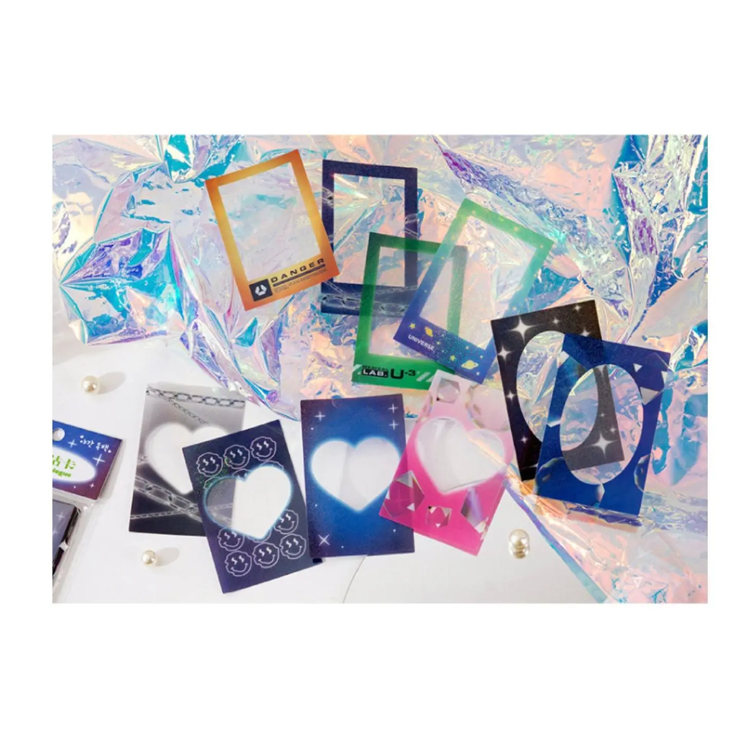 Photo Frame Deco Sticker Set - Assorted Shapes, Colorful Designs, Fun and Creative Photo Display Elements