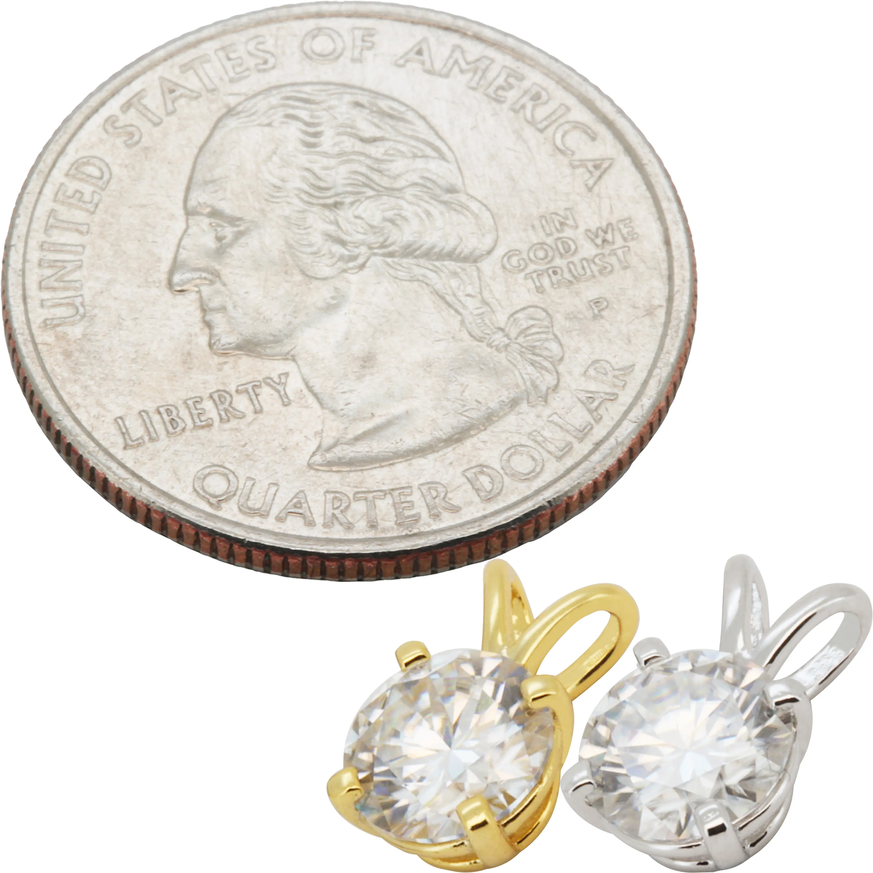 Moissanite 925 Sterling Silver 14k Gold Vermeil Solitaire Pendant
