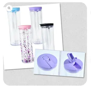 24oz Acrylic Snowglobe with Sip Lid