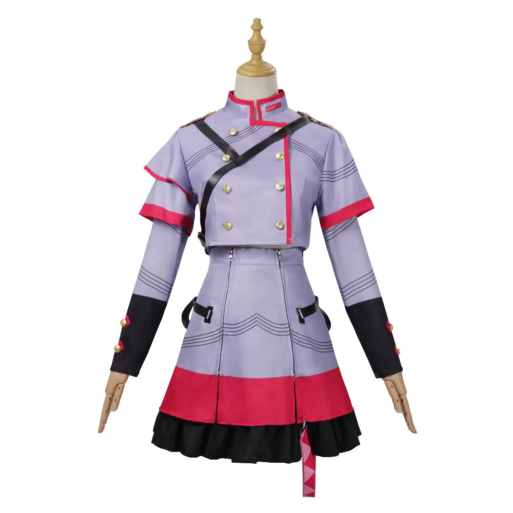 Women‘s Kasane Teto Cosplay Costume Anime Vtuber Dress Outfit Uniform