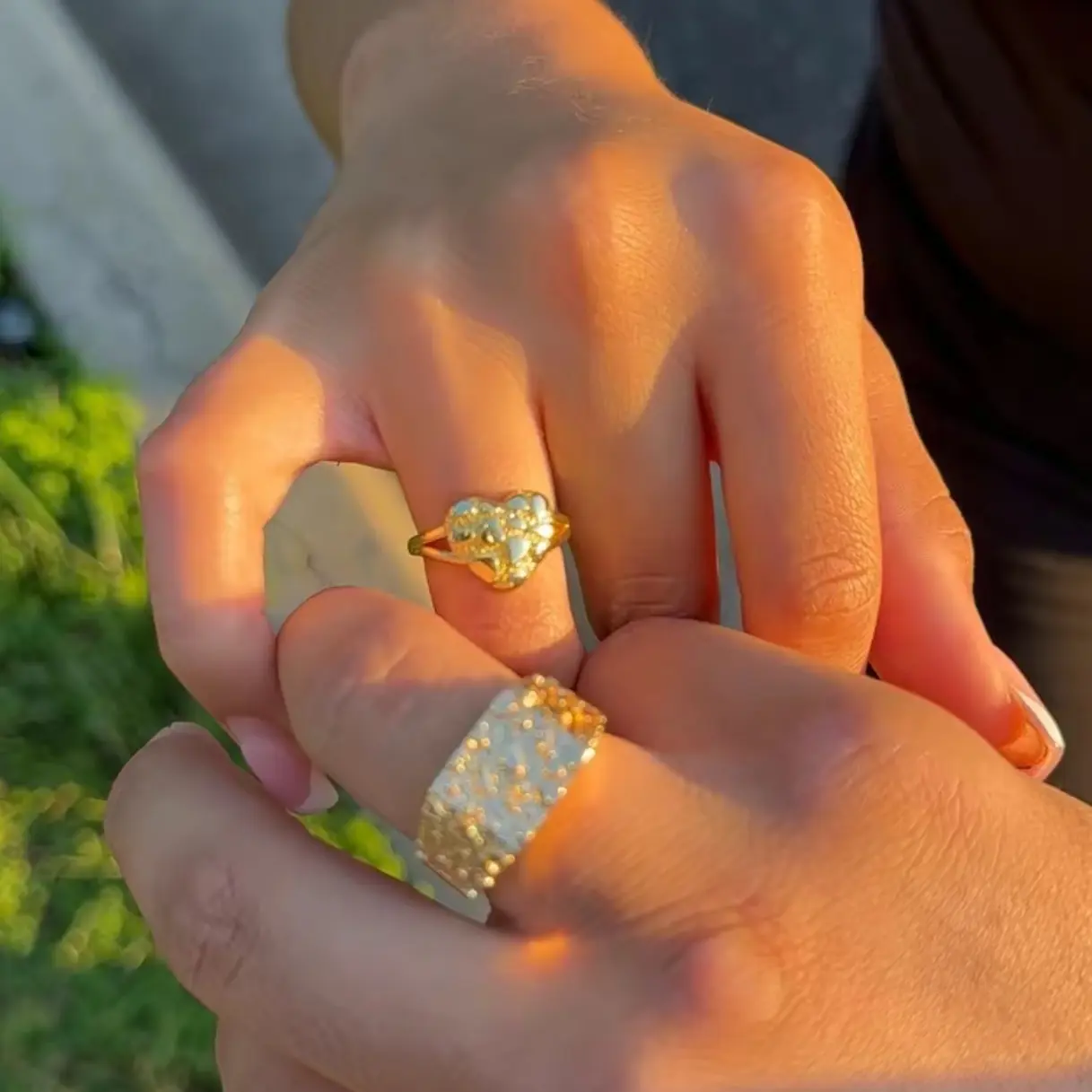 Matching Gold Nugget Ring - His & Hers Matching Gold Nugget Ring - His & Hers