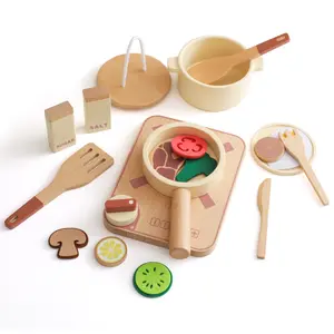 18PCS Wooden Kitchen Playset for Kids – Montessori Pretend Cooking Toy Set with Pots, Pans, Utensils & Play Food – Educational Role Play Toy for Toddlers, Boys & Girls – Safe Durable Wood – Ideal Birthday & Christmas Gift New Year Gifts