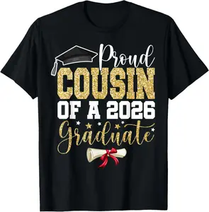 100%cotton Proud Cousin of 2026 Senior Graduate Family Graduation 2026 T-Shirt