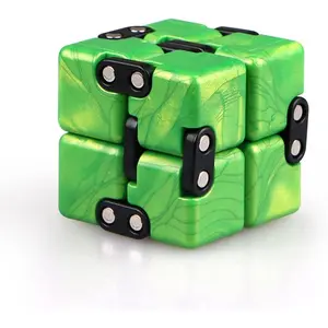 Magic Crazy Cube Stress & Anxiety Relief Toy Killing Time Fidget Toy for Kids Adults ADD ADHD (Green), Cubes Magic Cubes, Fidget Magic Cubes