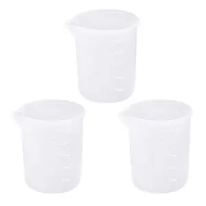 3 Counts Silicone Measuring Cups, 100ml Silicone Cups for Resin Non-Stick Mixing Cups Resin Measuring Cups Tool with Precise Scale for Resin DIY Craft