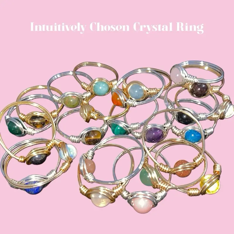 Intuitively Chosen Crystal Ring Mystery Wire Ring Handmade Intuitively Chosen Crystal Ring Mystery Wire Ring Handmade