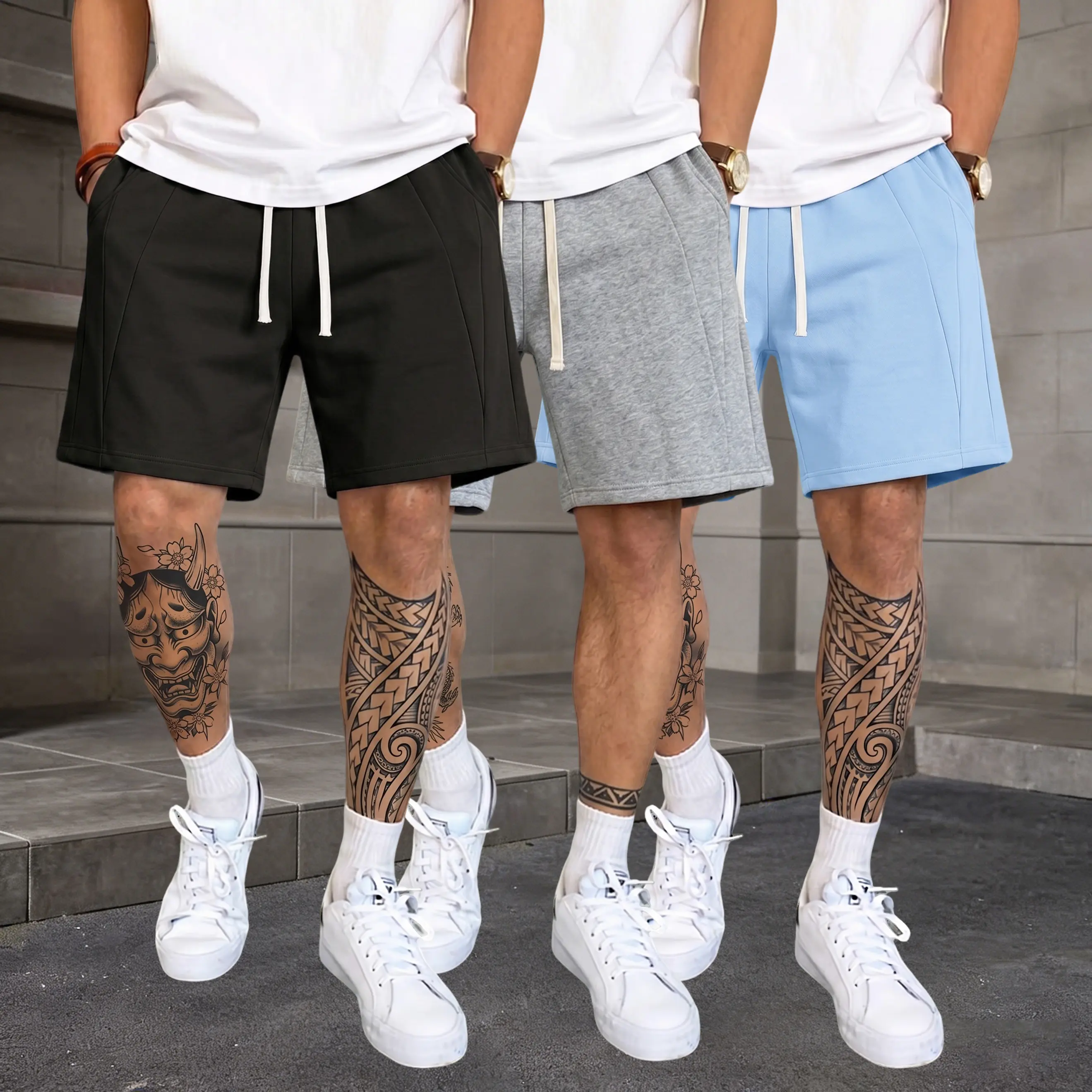 Black, light gray blue