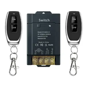 12V  Remote  with 328 ft Long Range, DC 12V/24V/48V/72V Current Rating 30A, Remote Control  for Lights, Pump, Fan,  etc