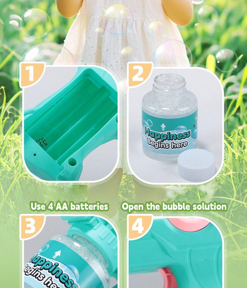 Space Bubble Gun Toy, Handheld Bubble Maker, Fun Outdoor Play Equipment for Kids, Durable Design for，Gift for boys and girls