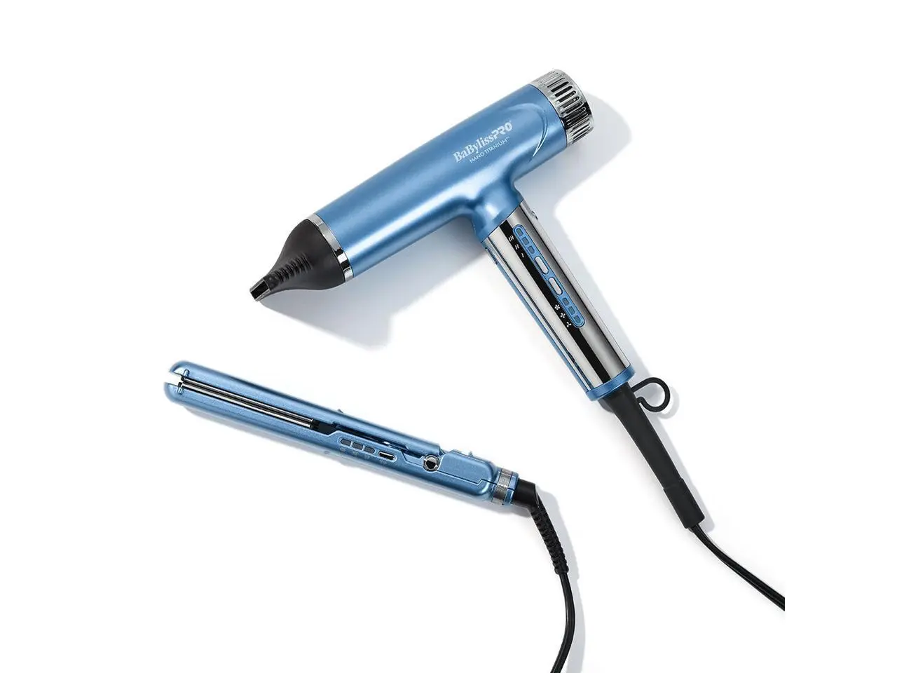 BaBylissPRO BNTPP79 Nano Titanium™ Limited Edition Professional Nano Light Dryer & 1" Compact Ultra-Thin Flat Iron Prepack