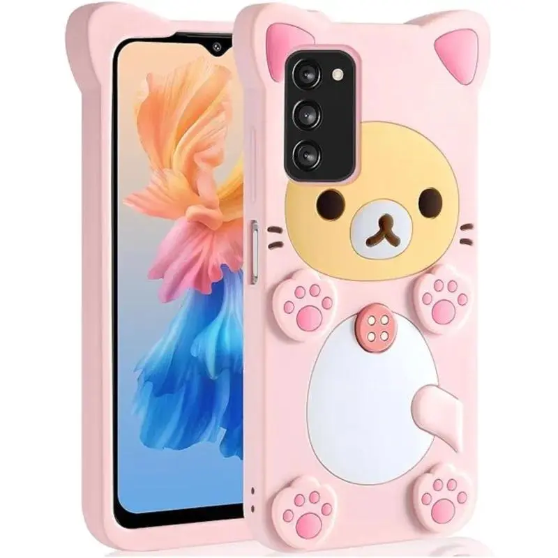 Rilakkuma Cartoon Character Silicone Soft Case - Designer, Shockproof, Magnetic Phone Accessories for Various Phones, Multi-Model Fit for Samsung Galaxy A15,A14,A53,A54,S20 FE,S22,S23,S24 Plus & iPhone