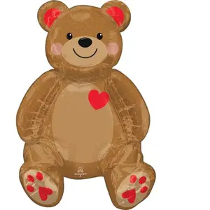 20" Sitting Teddy Bear Valentine's Balloon